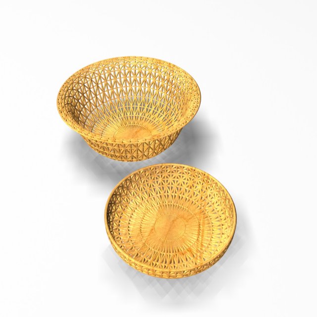 wooden basket 2 3D 模型 .c4d .max .obj .3ds .fbx .stl .blend 