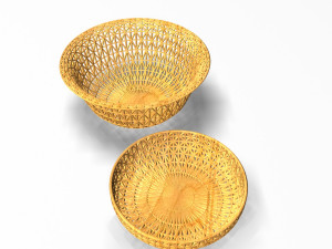wooden basket 2 3D Model