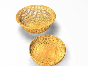 houten mand 2 3D Model