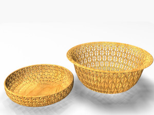 wooden basket 2 3D 模型