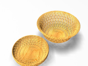 wooden basket 2 3D 模型