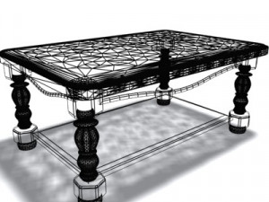 antique table 3D 模型
