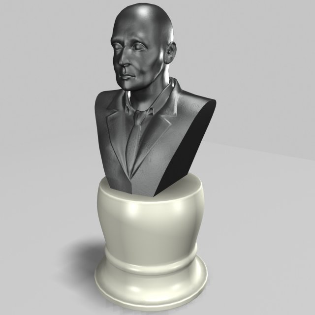 male bust statue 2 3D Модель .c4d .max .obj .3ds .fbx .stl .blend 