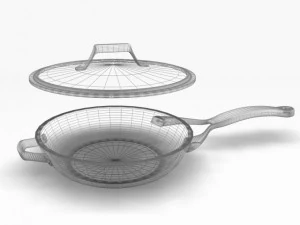 flat bottom wok pan 12011 3D Model