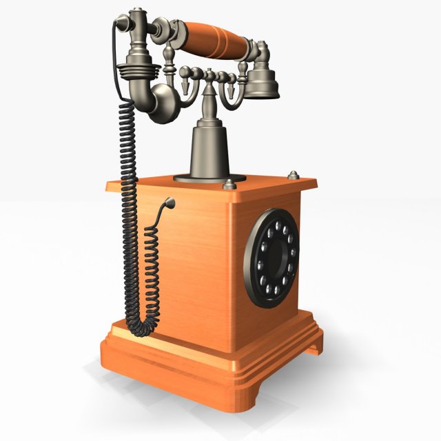 antique phone 01 3D Model .c4d .max .obj .3ds .fbx .stl .blend 