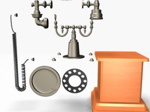 antique phone 01 3D Model