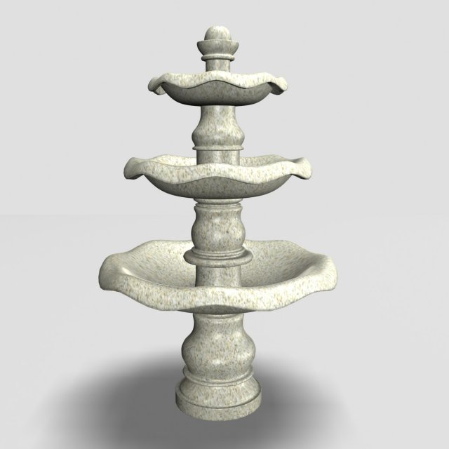tiered fountain 012011 3D Model .c4d .max .obj .3ds .fbx .stl .blend 