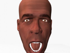 animated male head Model 3D