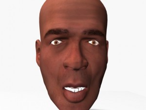 animated male head Model 3D