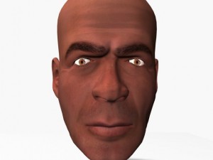 animated male head Model 3D