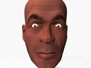 animated male head Model 3D