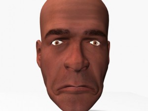 animated male head Model 3D