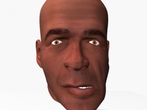 animated male head Model 3D