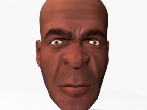 animated male head Model 3D