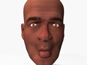 animated male head Model 3D