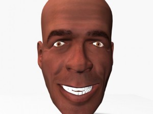 animated male head Model 3D