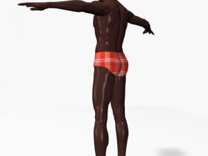black athletic male 3D Модель