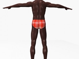 black athletic male 3D Модель