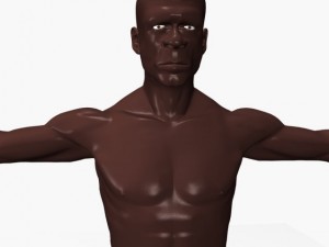 black athletic male 3D Модель