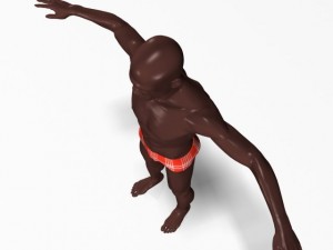 black athletic male 3D Модель