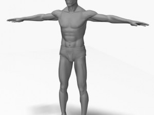 black athletic male 3D Модель