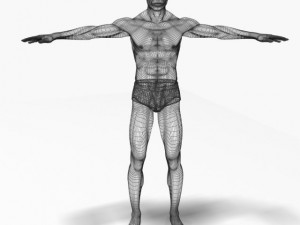 black athletic male 3D Модель