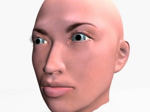 animated female head Modèle 3D