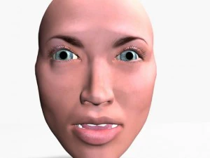 アニメーションの女性の頭 3Dモデル