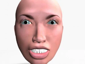 アニメーションの女性の頭 3Dモデル