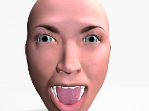 アニメーションの女性の頭 3Dモデル