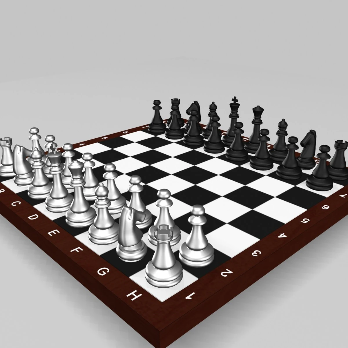 chess set 1 3D Model .c4d .max .obj .3ds .fbx .stl .blend