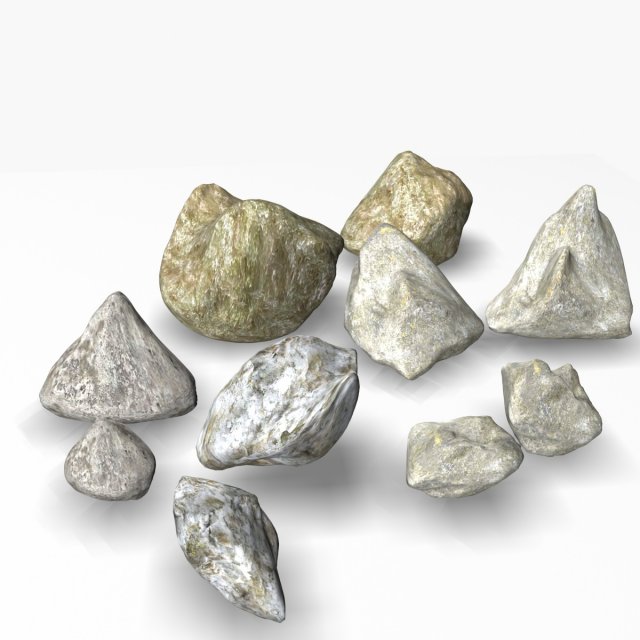 rock set 01 Model 3D .c4d .max .obj .3ds .fbx .stl .blend 