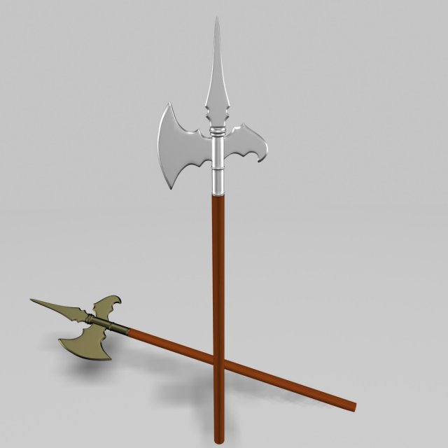 halberd 3D Model .c4d .max .obj .3ds .fbx .stl .blend 
