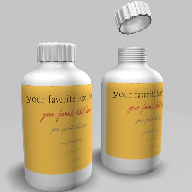 medicine bottle 3D Модель .c4d .max .obj .3ds .fbx .stl .blend 