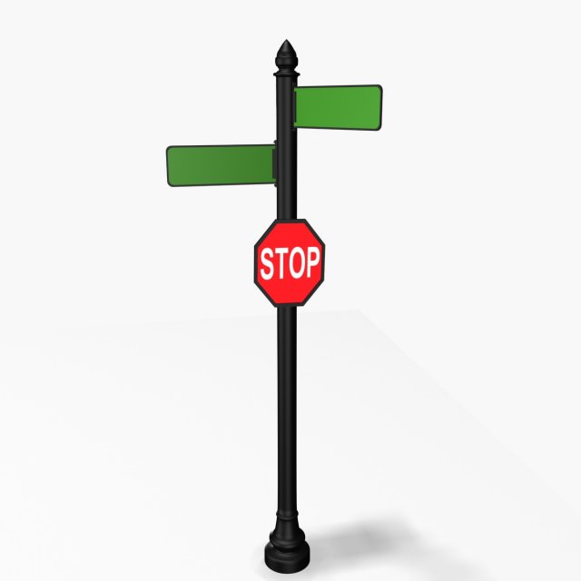 street sign 1 3D-Modell .c4d .max .obj .3ds .fbx .stl .blend 