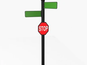 дорожный знак 1 3D Модель