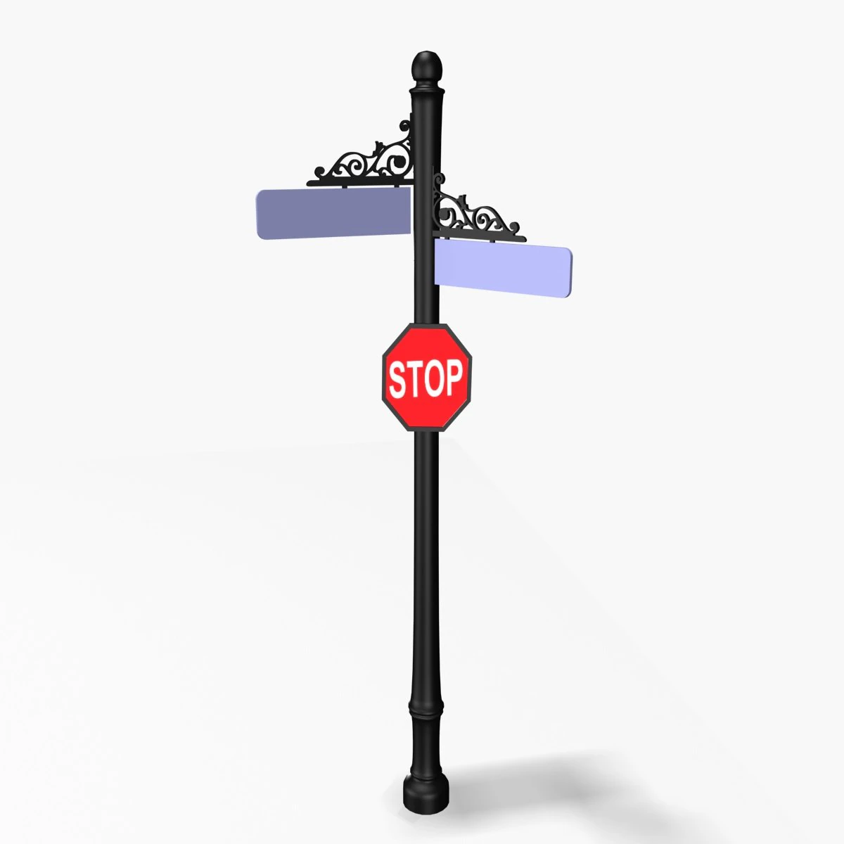 street sign 02 3D Model .c4d .max .obj .3ds .fbx .stl .blend 