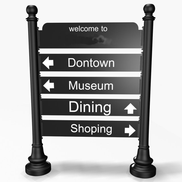 wayfinding 3D Model .c4d .max .obj .3ds .fbx .stl .blend 