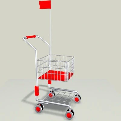 childrens shopping cart 3D Model .c4d .max .obj .3ds .fbx .stl .blend