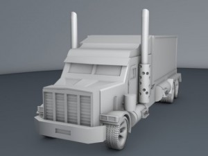 truck with trailer Modèle 3D