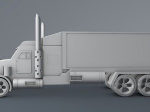 truck with trailer 3D Модель