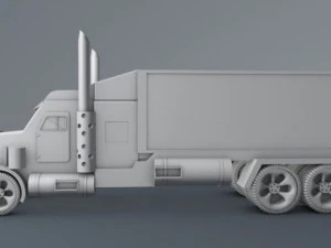 truck with trailer 3D Model