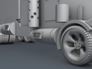 truck with trailer 3D Модель