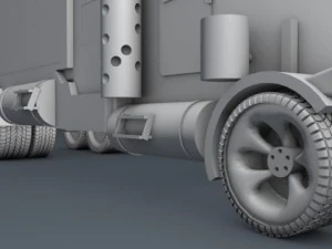 truck with trailer 3D Model