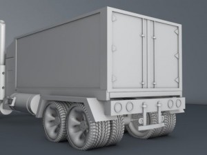 truck with trailer 3D Модель
