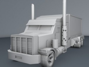 truck with trailer 3D Модель