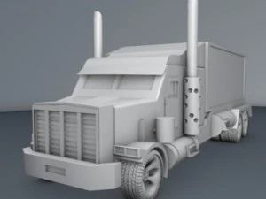 truck with trailer 3D Model