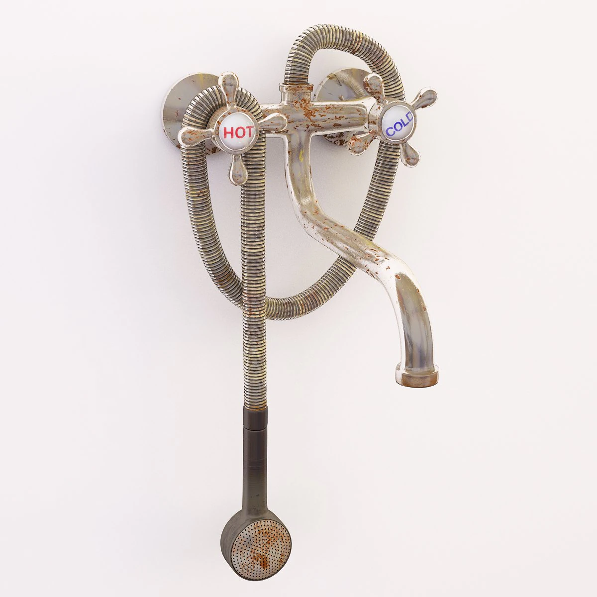 zardzewiały kran Model 3D .c4d .max .obj .3ds .fbx .stl .blend 