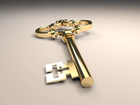 detailed key 3D Model .c4d .max .obj .3ds .fbx .stl .blend 