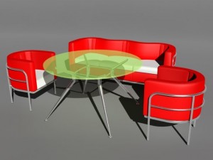 sofa and armchair 3D Модель